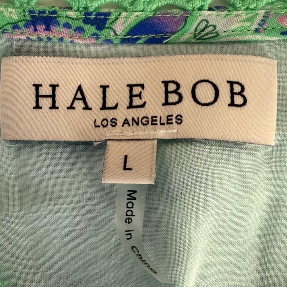 Hale Bob Liv Voile Midi Dress Green Sleeveless Paisley size Large - Picture 8 of 10